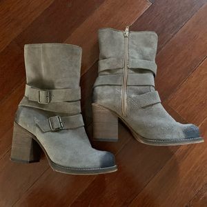 Suede mid calf boots!!